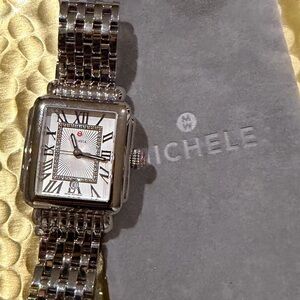 Michele Deco Madison Stainless Diamond Dial Watch